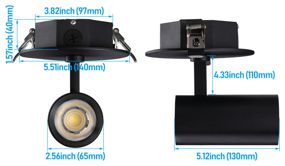 8 Pack 4" LED Recessed Spotlight Dimmable, 27K/3K/35K/4K/5K Selectable