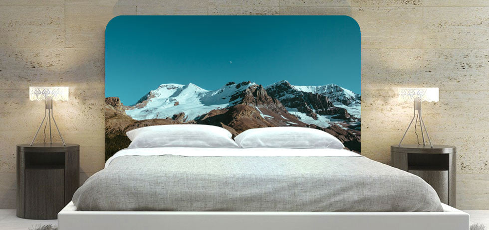 "Partial Snowcapped Mountains" Headboard