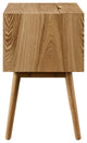Nightstand Side End Table With USB, Wood, Brown Natural White, Modern