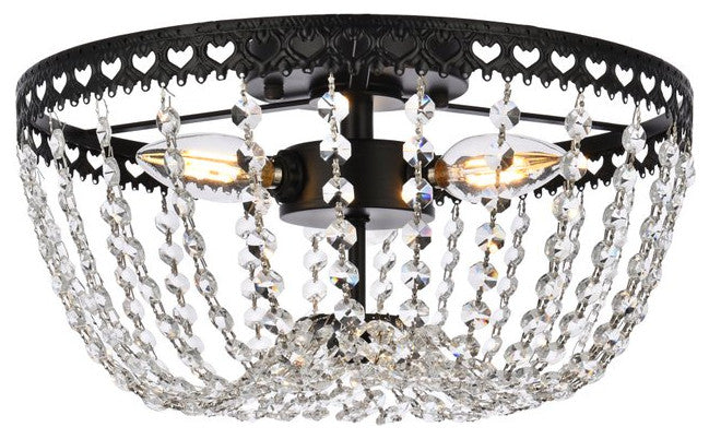 Kaine 12" Flush Mount, Black