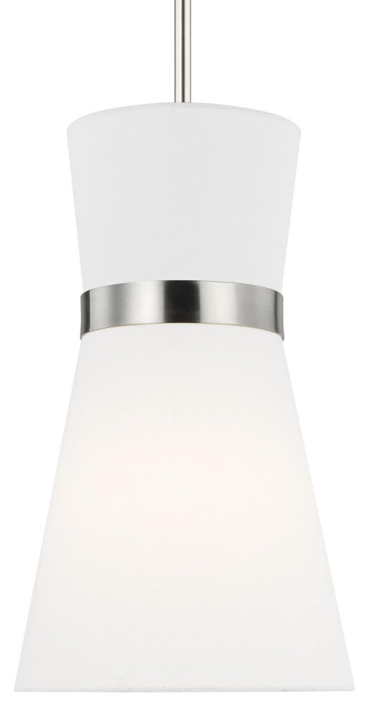 Clark One Light Pendant, Brushed Nickel