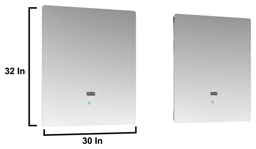 Geneva Transitional Dark Grey 80" Double Vanity with 30" Led Mirrors, no Top