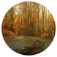 Curving Road In Autumn Forest, Forest Round Wall Art, 11"