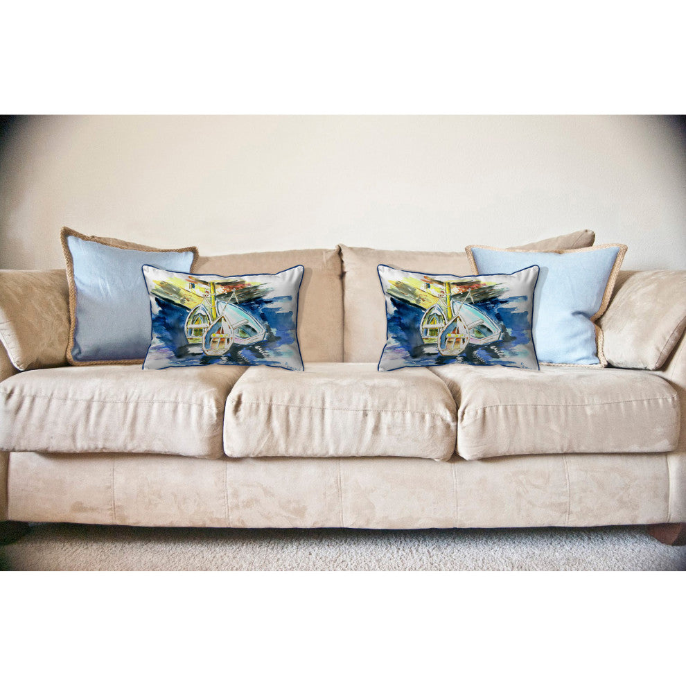 Three Row Boats Large Indoor/Outdoor Pillow 16x20