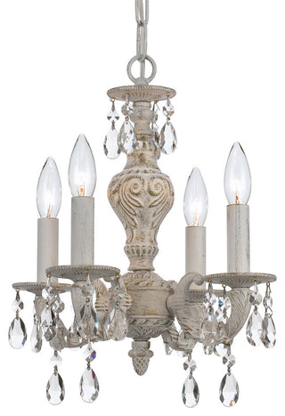Paris Market 4-Light Mini Chandelier, Antique White Finish