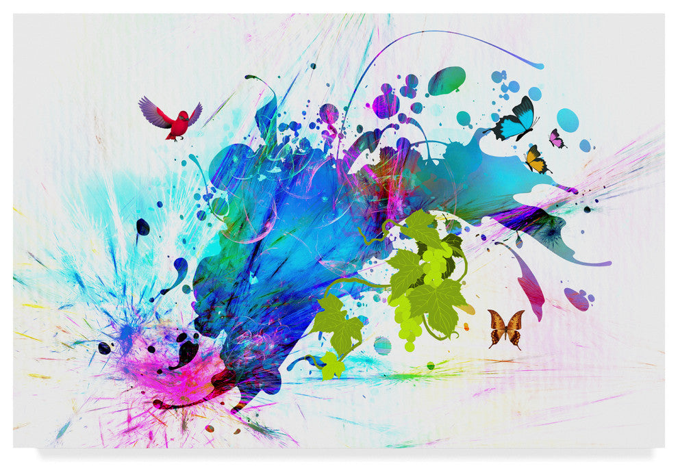 "Explosion-Blue" by Ata Alishahi, Canvas Art, 30"x47"