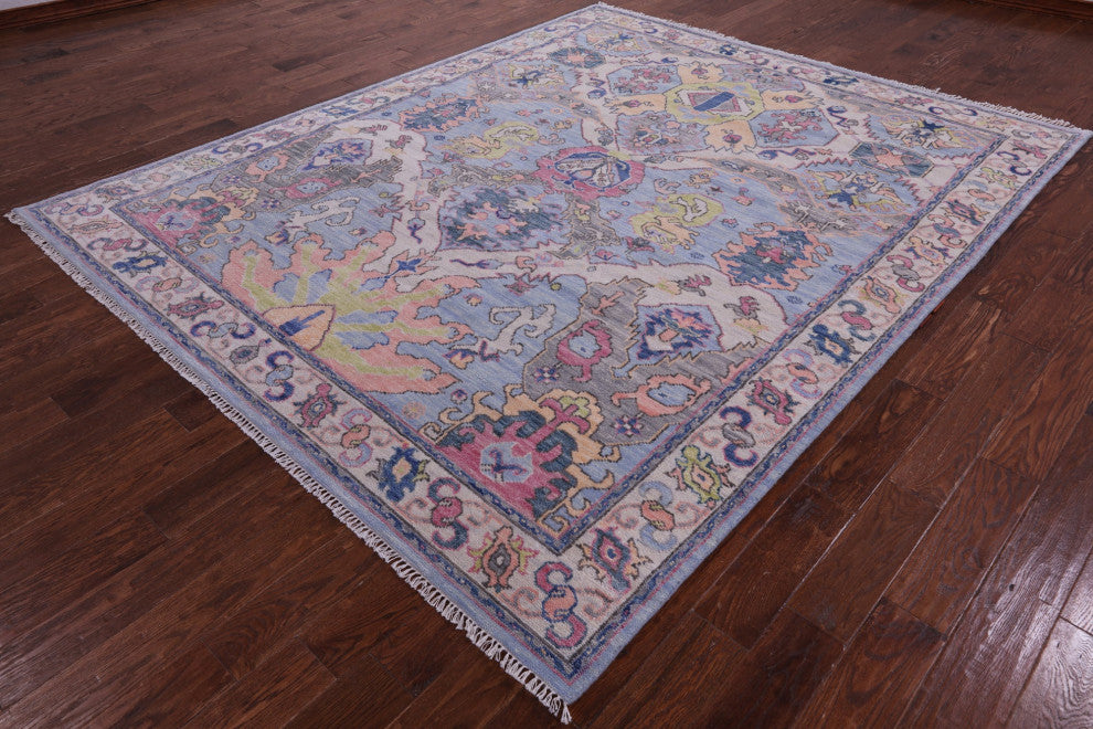 Hand Knotted Turkish Oushak Wool Rug 8' 0" X 9' 11" - Q15858