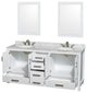 Wyndham WCS141472DWHCMUNOM24 72 Inch Double Bathroom Vanity in White