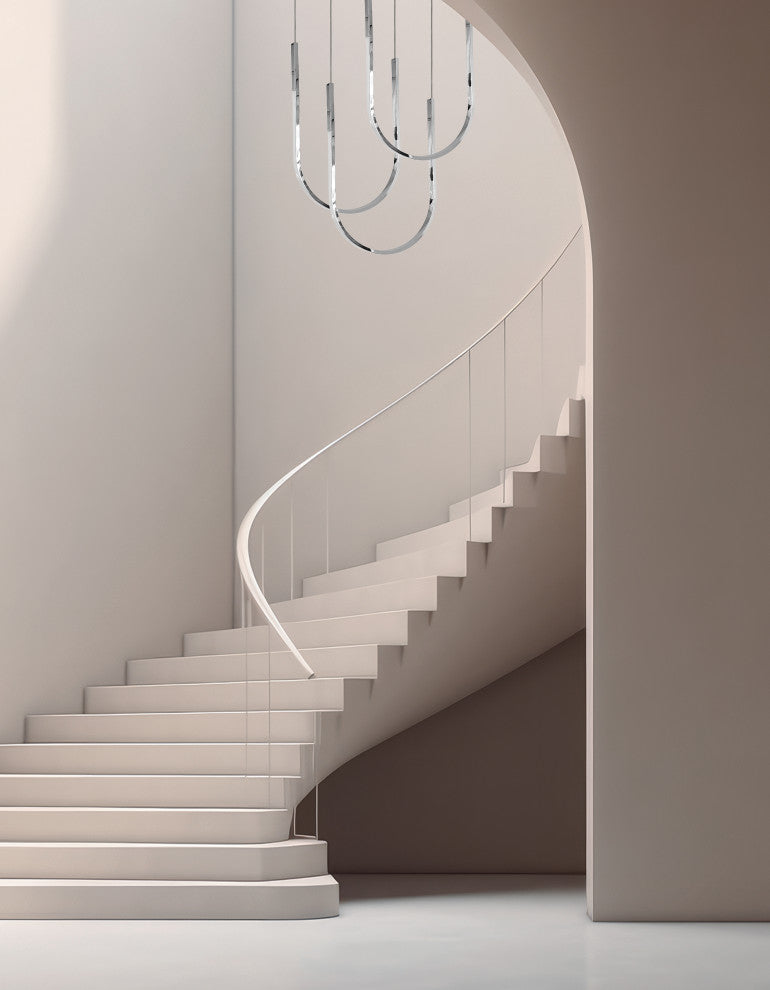 Pacari Horizontal Pendant, 54W, White Silicone Diffuser, Polished Chrome