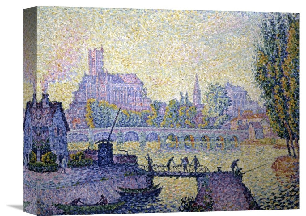 "Bridge at Auxerre Le Pont Due Auxerre" Canvas Giclee by Paul Signac, 16"x13"
