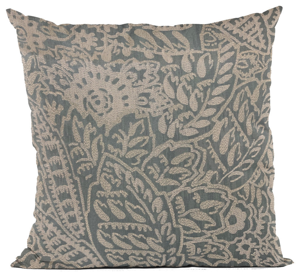 Plutus Gray Festive Jacquard Luxury Throw Pillow, 20"x20"