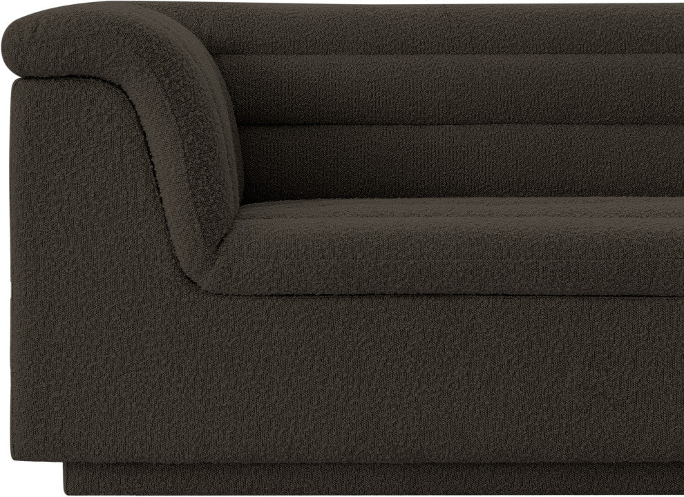 Cascade Upholstered Set, Brown, Boucle Fabric, Sofa