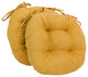 16" Solid Micro Suede Round Tufted Chair Cushions, Set of 2, Lemon