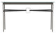 Equus Console Table, Dark Smoke Finish - Sterling Accents - Black Leather Strap