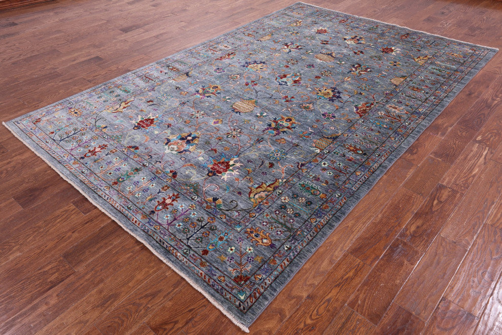 Hand-Knotted Persian Tabriz Wool Rug 6' 6" X 10' 2" Q9626