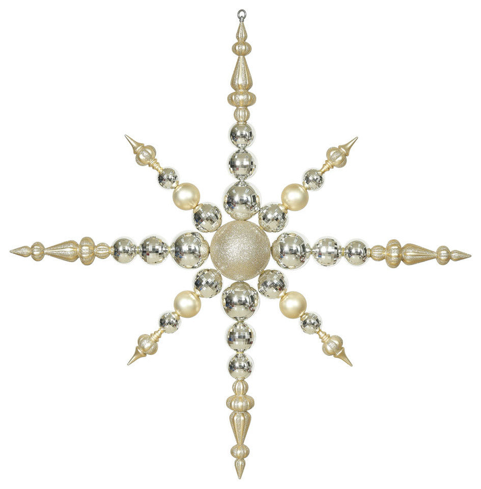 Vickerman N104338 43" Champagne 3-Finish Snowflake Christmas Ornament