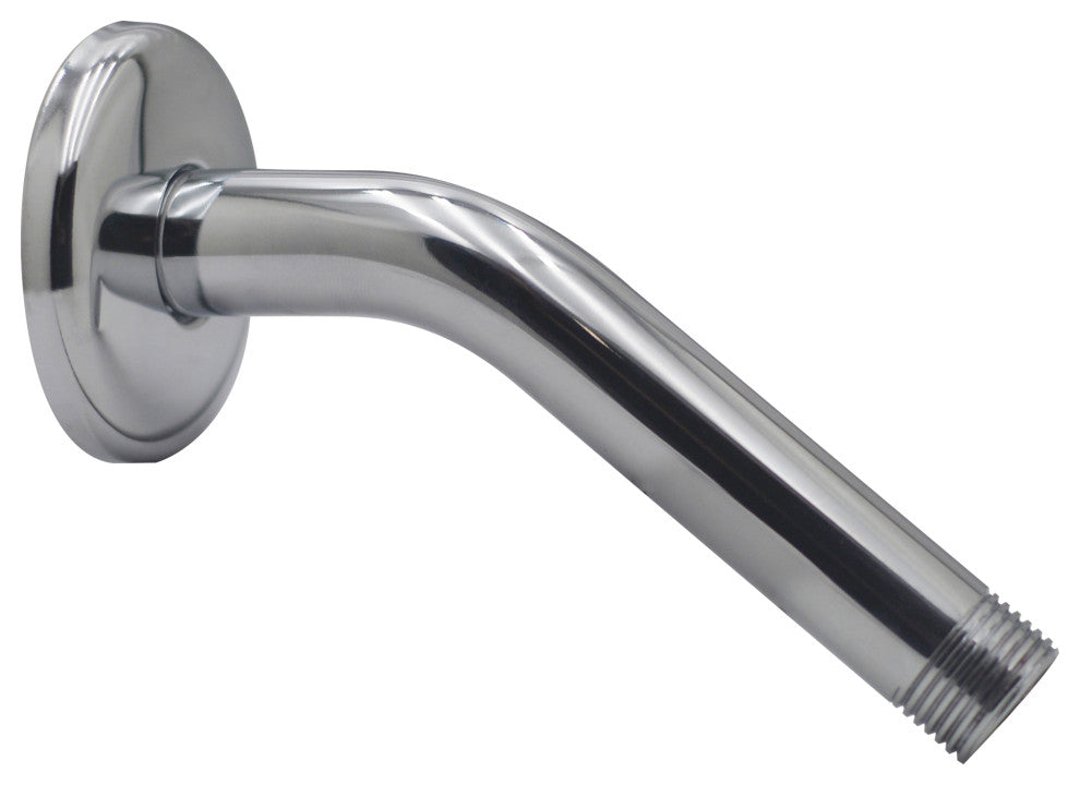6" Shower Arm In Polished Brass, Polished Chrome