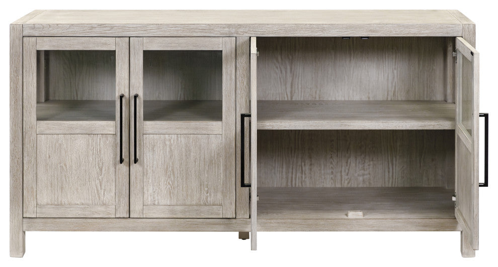 Modern Wood Farmhouse Sideboard, Dining Storage, Brown