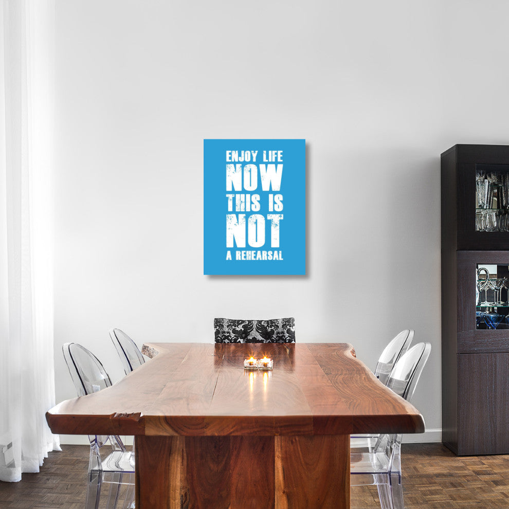 "Enjoy Life Now Poster  Blue" Fine Art Print