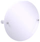 Carolina Crystal Frameless Round Tilt Mirror, Beveled Edge, Matte White