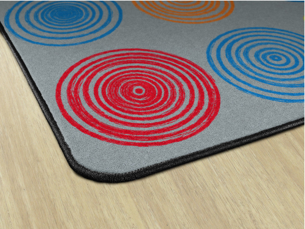 Flagship Carpets VA413-32A 6'X8'4" Circles Grey & Multi Educational Rug