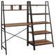 2-Piece Industrial Metal and Wood Desk and Bookshelf Set "“ Rustic Oak