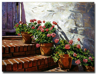 'Geranium Steps' Canvas Art by David Lloyd Glover