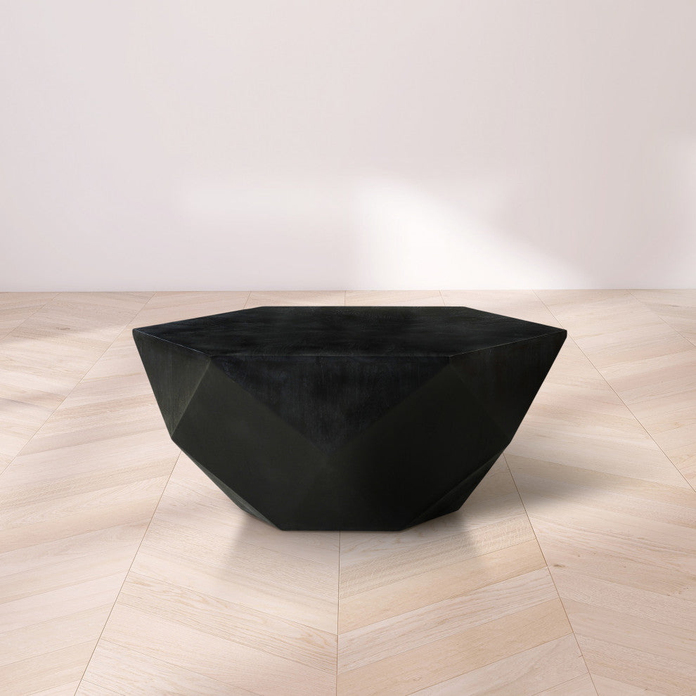 Diamante Oak Veneer Coffee Table, Black