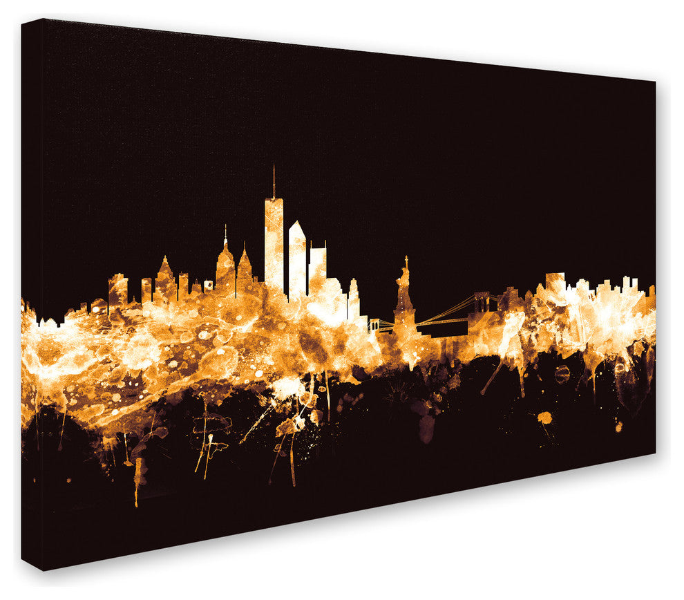 Michael Tompsett ''New York Skyline Gold'' Canvas Art, 30x47