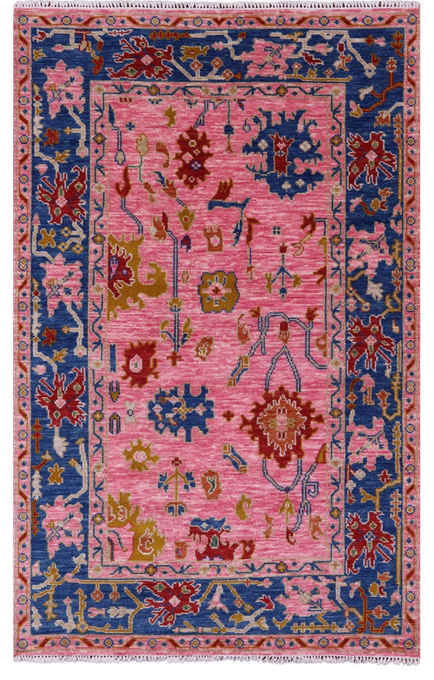 Hand Knotted Turkish Oushak Wool Rug 5' 1" X 8' 1" - Q15879