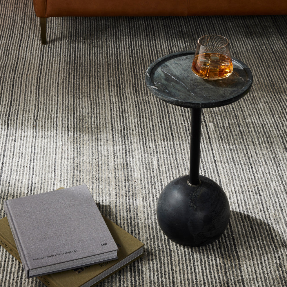 Viola Accent Table-Black Marble