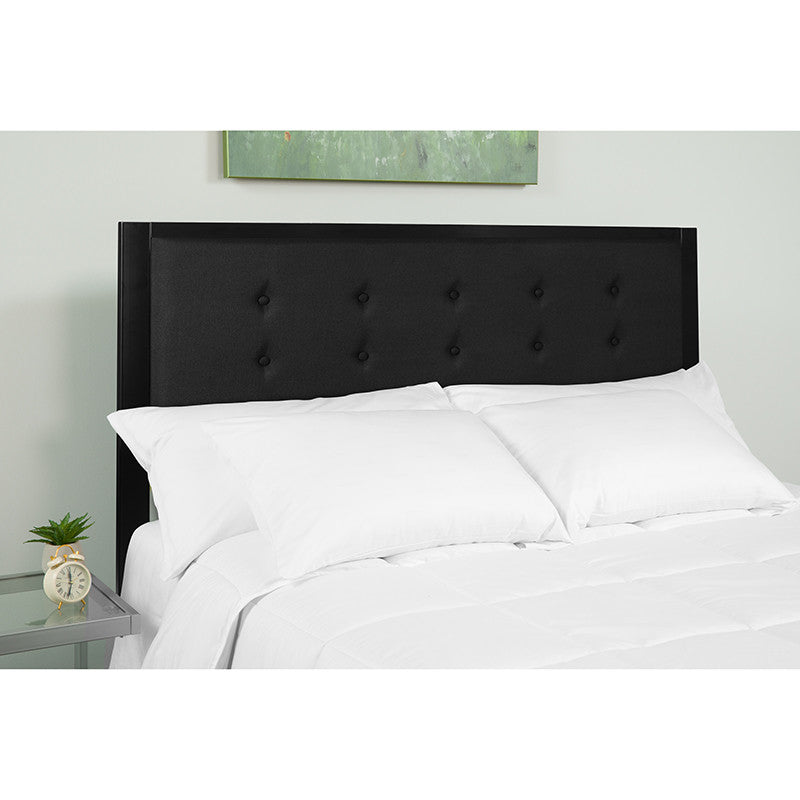 Bristol Metal Tufted Upholstered Headboard - Modern Headboard, Black, Full