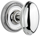 Single Rope Rosette With Homestead Knob, Bright Chrome
