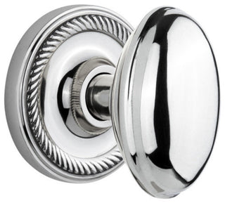 Single Rope Rosette With Homestead Knob, Bright Chrome
