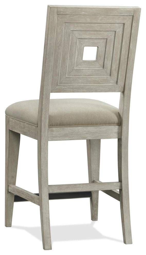 Riverside Furniture Cascade Upholstered Wood Back Counter Stool, Set of 2