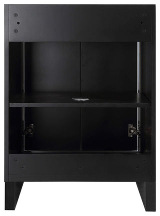 Opulence Bath Vanity, Black Matte, 24", Black Hardware, White Carrara Top