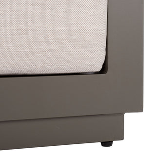 Safavieh Couture Donaldo Aluminum Outdoor Chair, Dark Grey/Beige