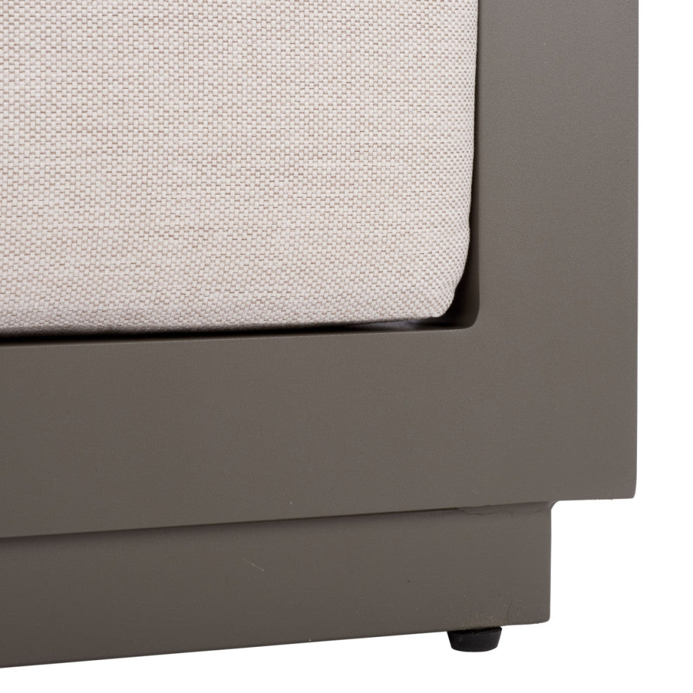 Safavieh Couture Donaldo Aluminum Outdoor Chair, Dark Grey/Beige