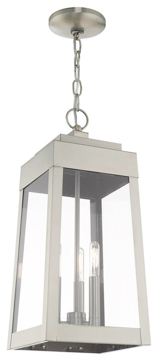 Transitional Outdoor Pendant Lantern, Brushed Nickel