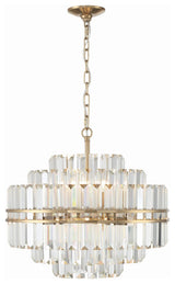 Hayes 12 Light Chandelier, Aged Brass