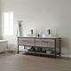 Murcia Vanity with White Stone Countertop, Moxican Oak, 72", Without Mirror