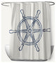 Large Ship Wheel Nautical Blue 70" w x 73" h Shower Curtain