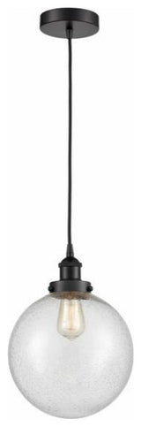 Innovations 616-1PH-BK-G204-10 1-Light Mini Pendant, Matte Black