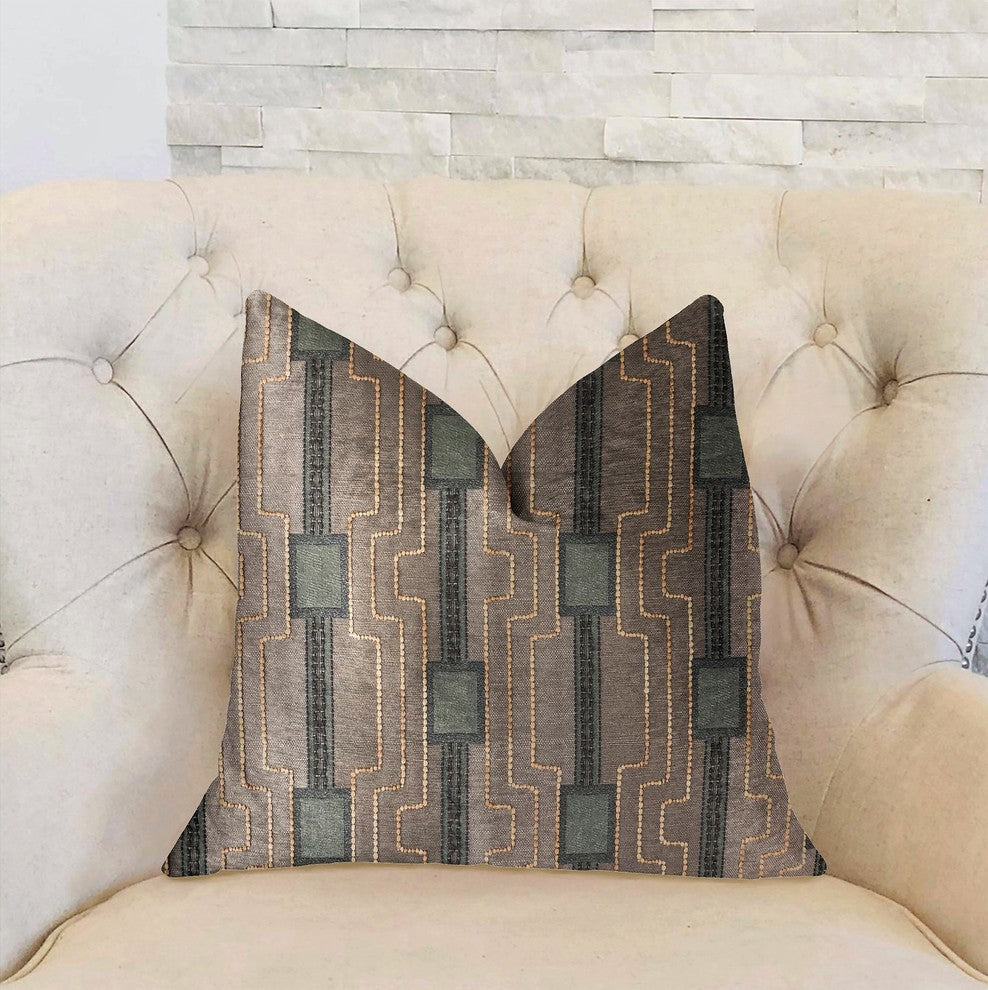 Gusto Square Blue Luxury Throw Pillow, 20"x26" Standard