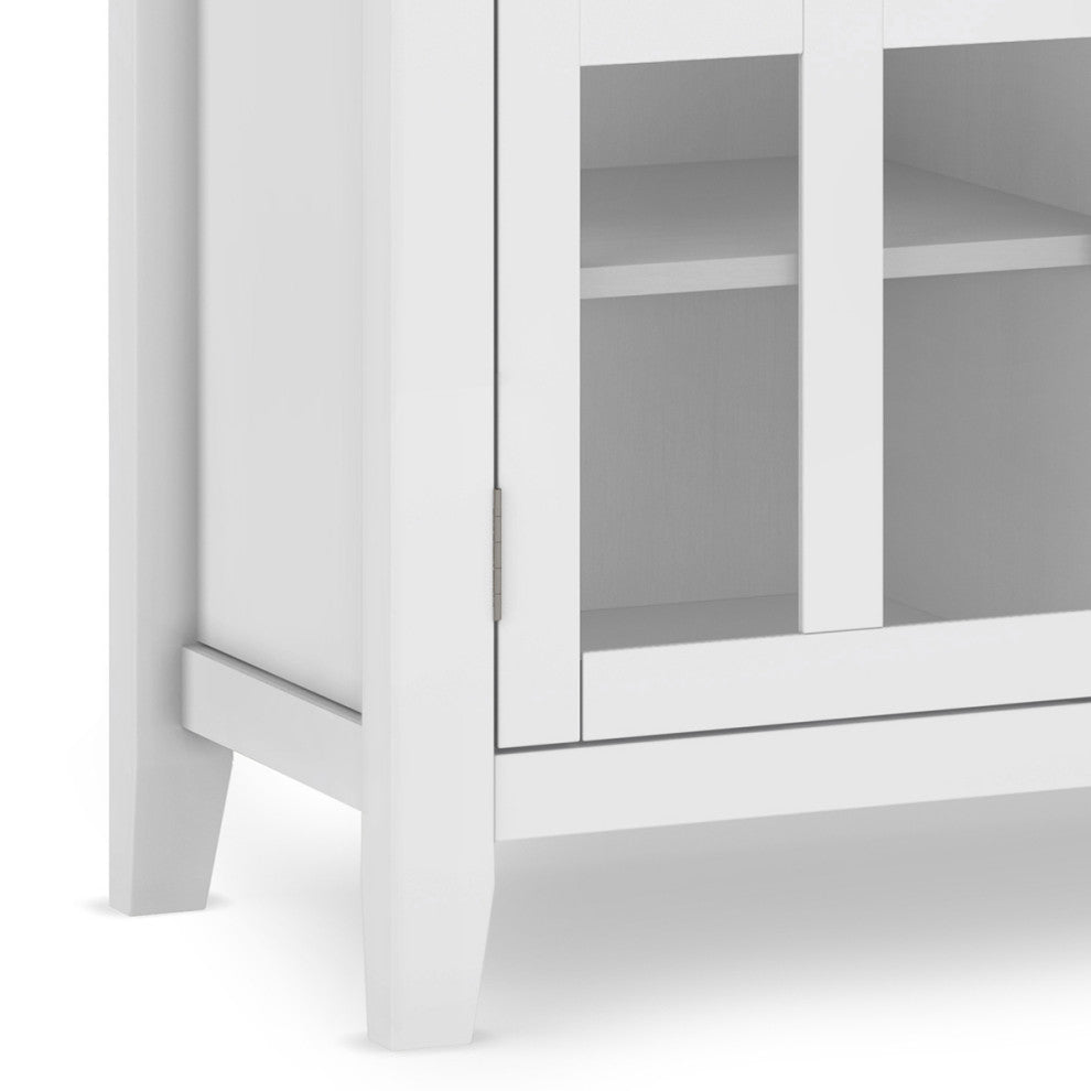 Artisan SOLID WOOD Tall TV Media Stand, White For TVs up to 60 inches