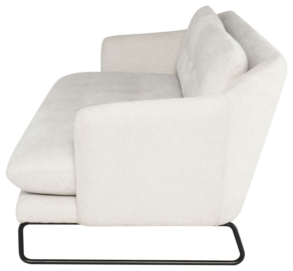 Frankie Parchment Fabric Triple Seat Sofa