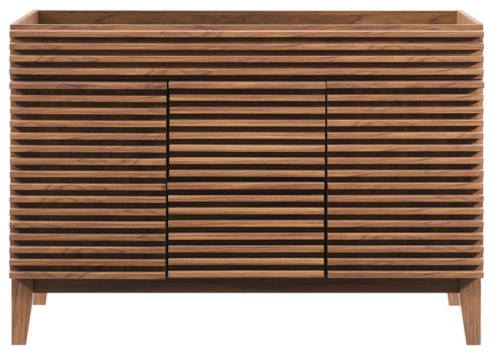 Render 48" Double Bathroom Vanity Cabinet, Walnut