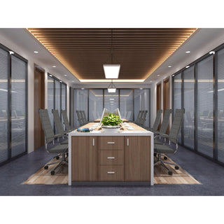 Ergonomic High Back Swivel Boss Ribbed PU Leather Office Chair Modern, Gray