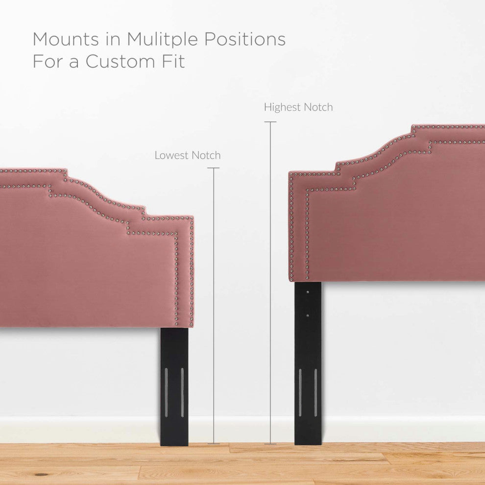 Headboard, Twin Size, Velvet, Pink, Modern Contemporary, Bedroom Master Suite