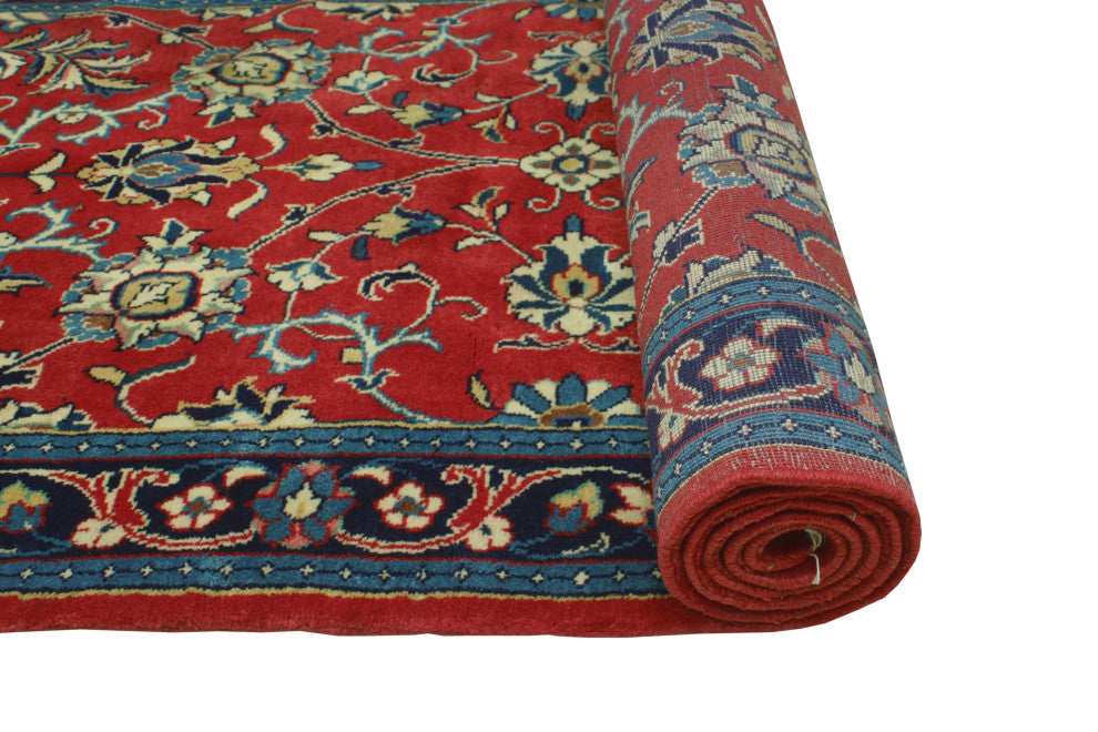 Fine Vintage Distressed Akjamal Red/Navy Runner, 2'9 x 14'2
